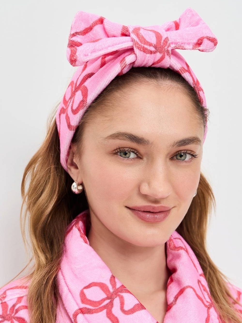 LoveShackFancy Headband in Crimson Candy Bow Print. Brand new!